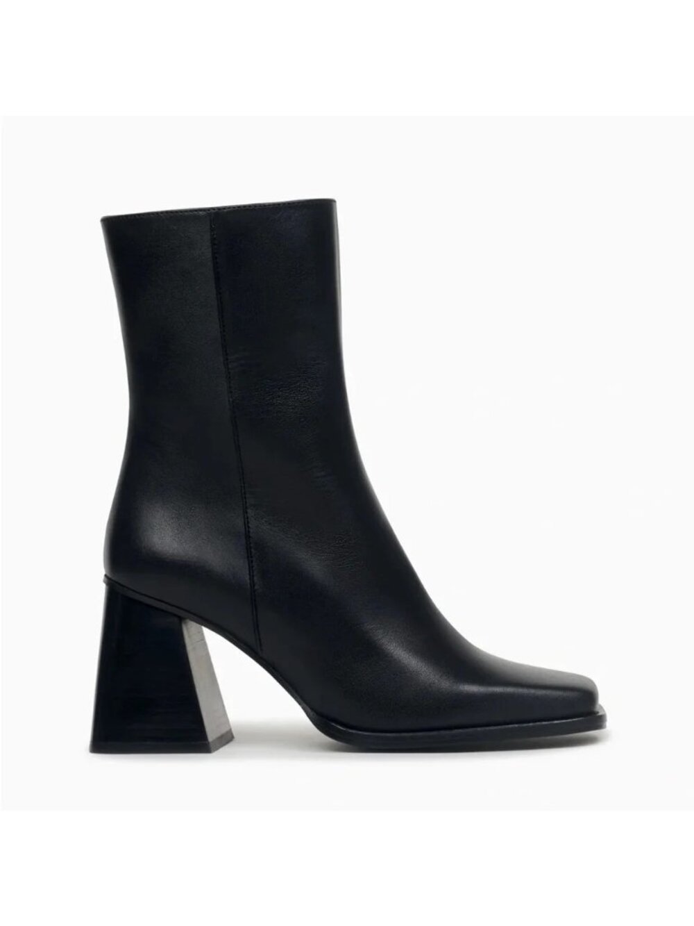 Feners La Semaine Noir Leather Heeled Boots Size 41